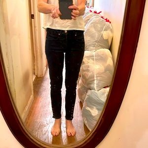 LOfT high waisted jeans with buttons at the ankle!! 28”, 13” across waist,